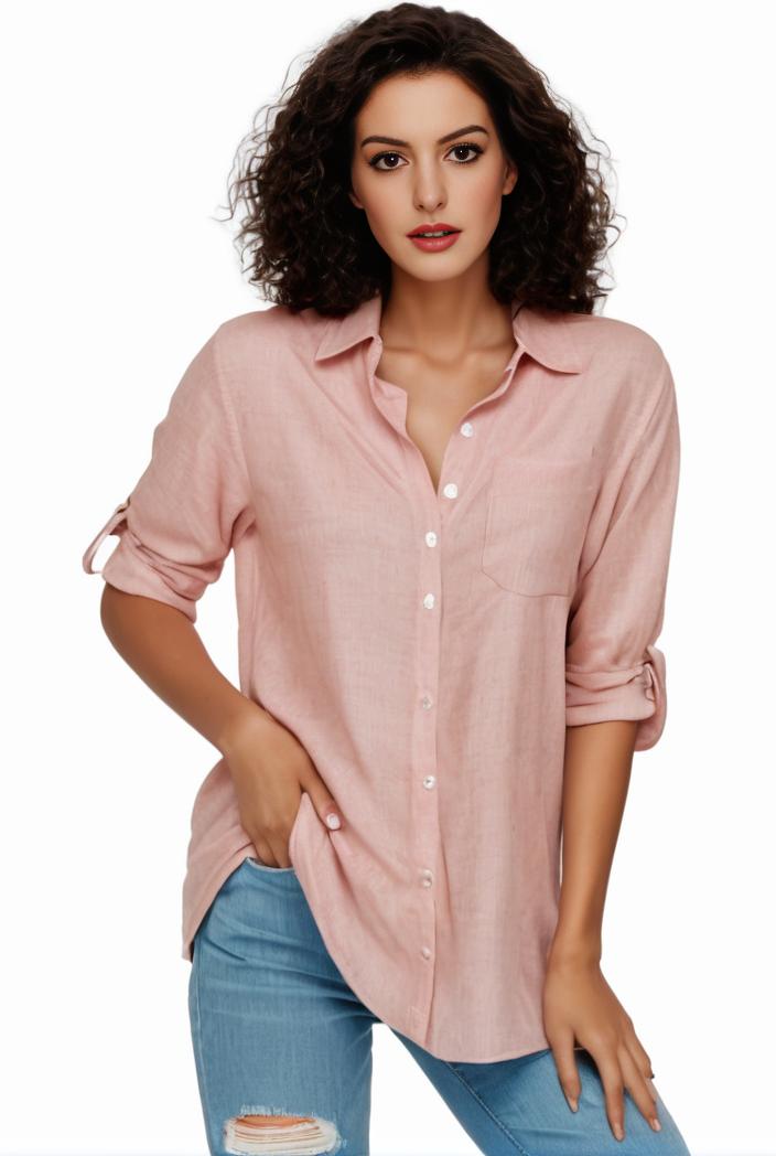 plus size formal shirt women s plus plain long sleeve turn down collar button up workwear shirt 124547