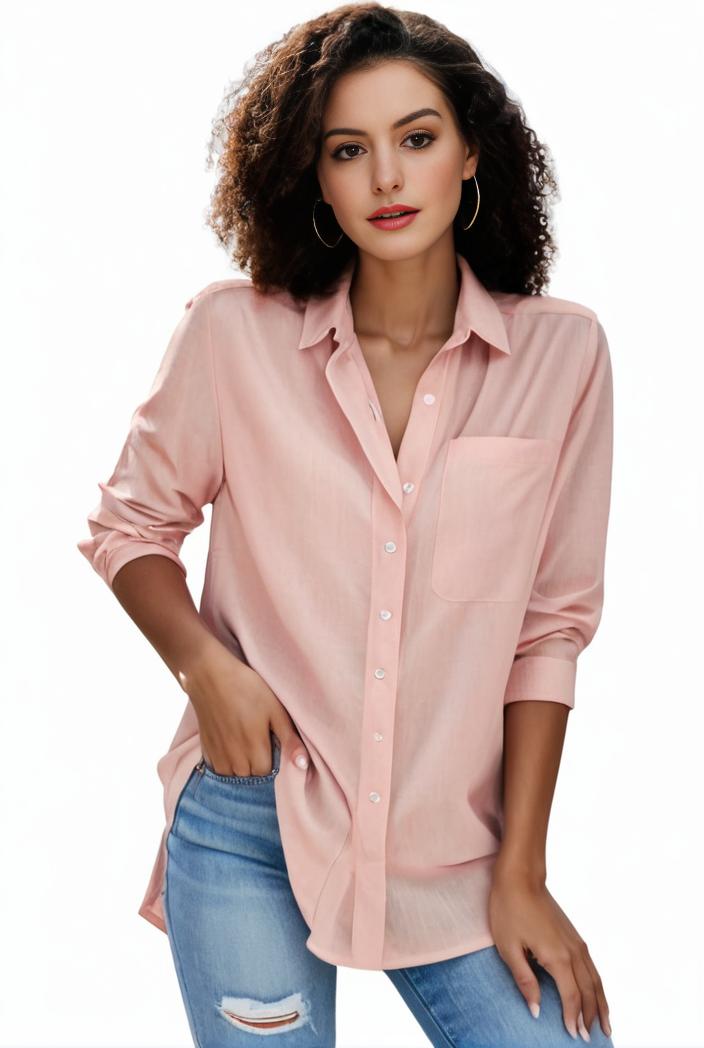 plus size formal shirt women s plus plain long sleeve turn down collar button up workwear shirt 124550