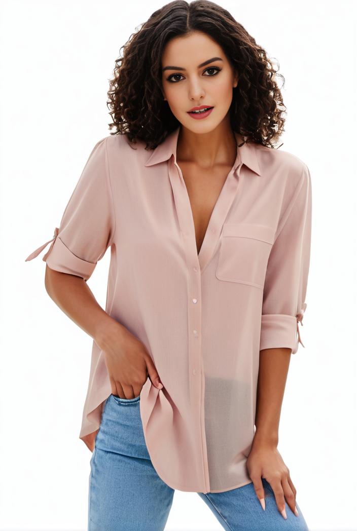 plus size formal shirt women s plus plain long sleeve turn down collar button up workwear shirt 124551