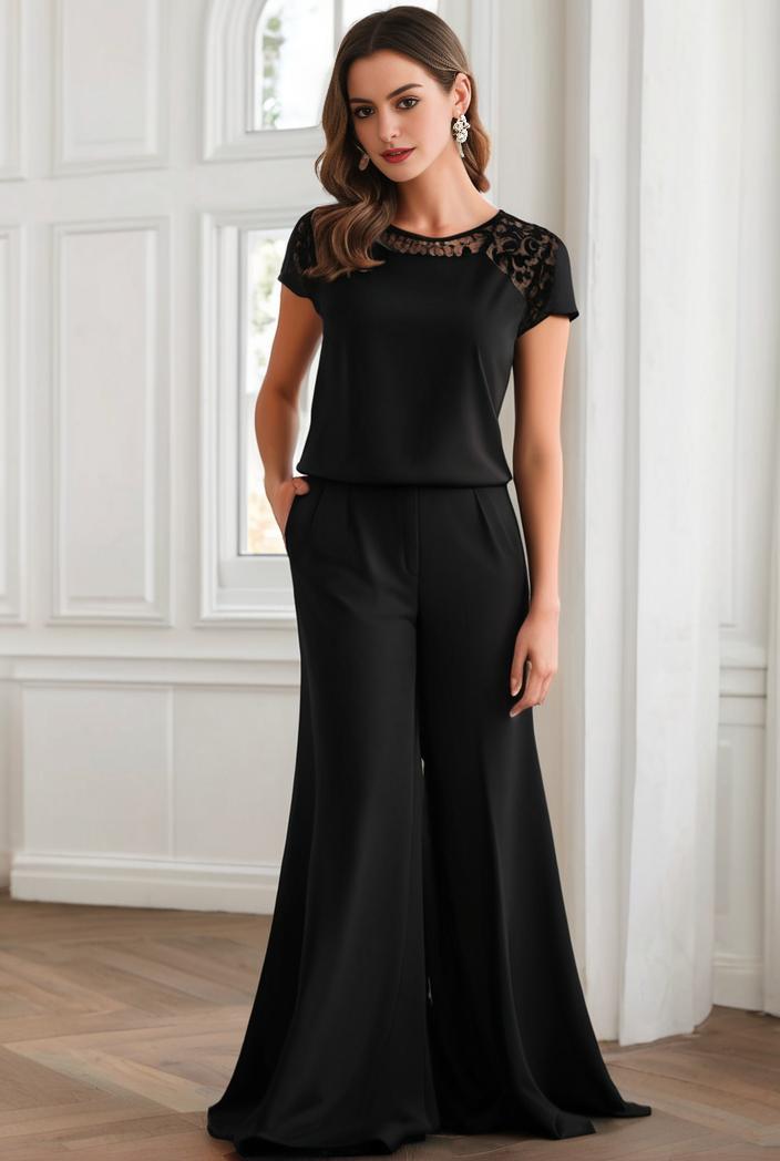 plus size front slit short sleeve with sequin mother of the bride dress 124654