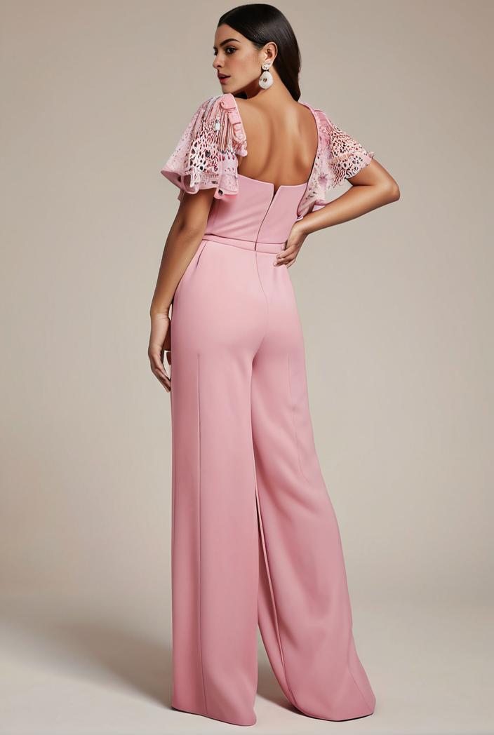 plus size front slit short sleeve with sequin mother of the bride dress 124714