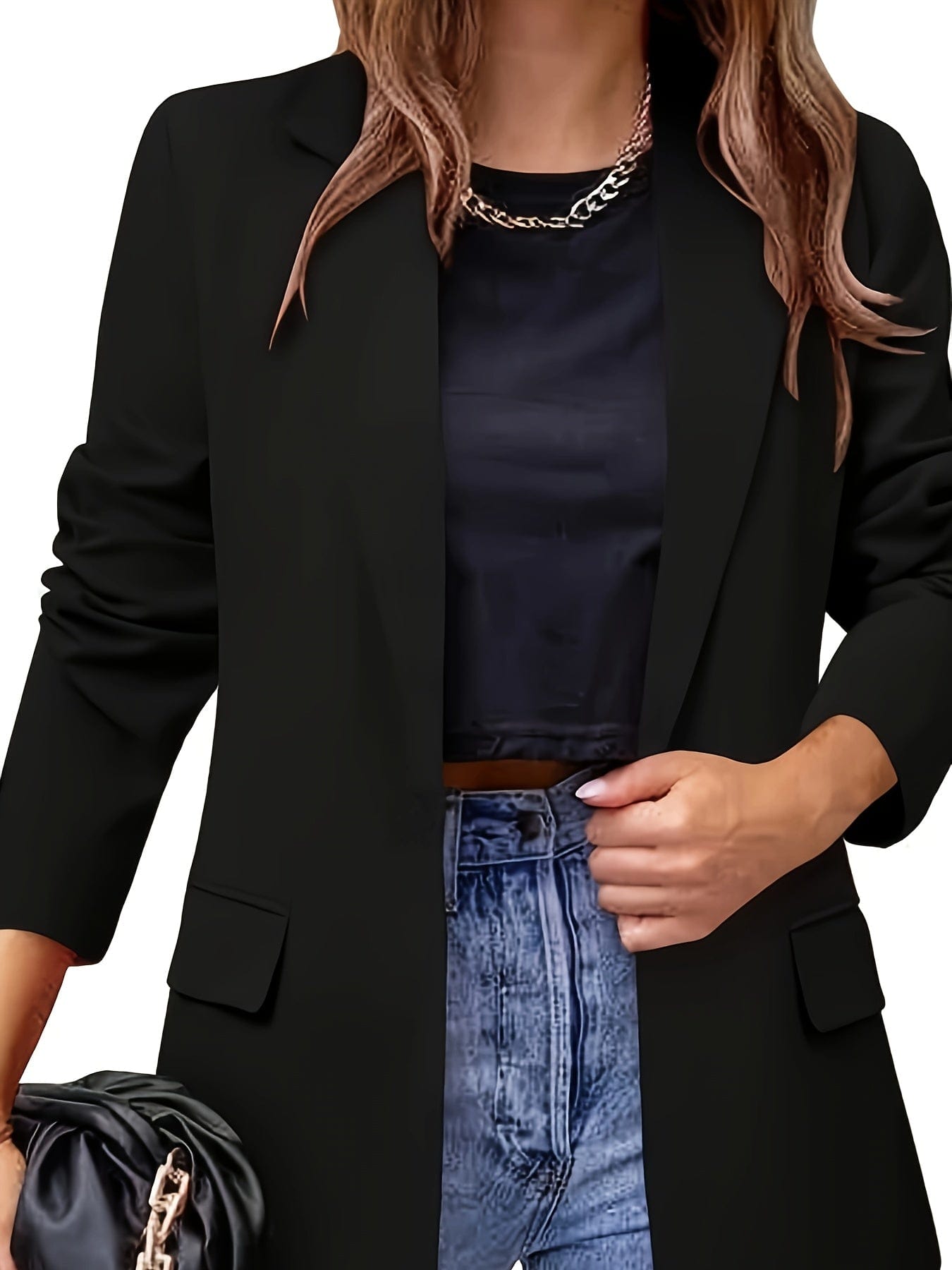 Office Work Lapel Stylish Button Front Blazer