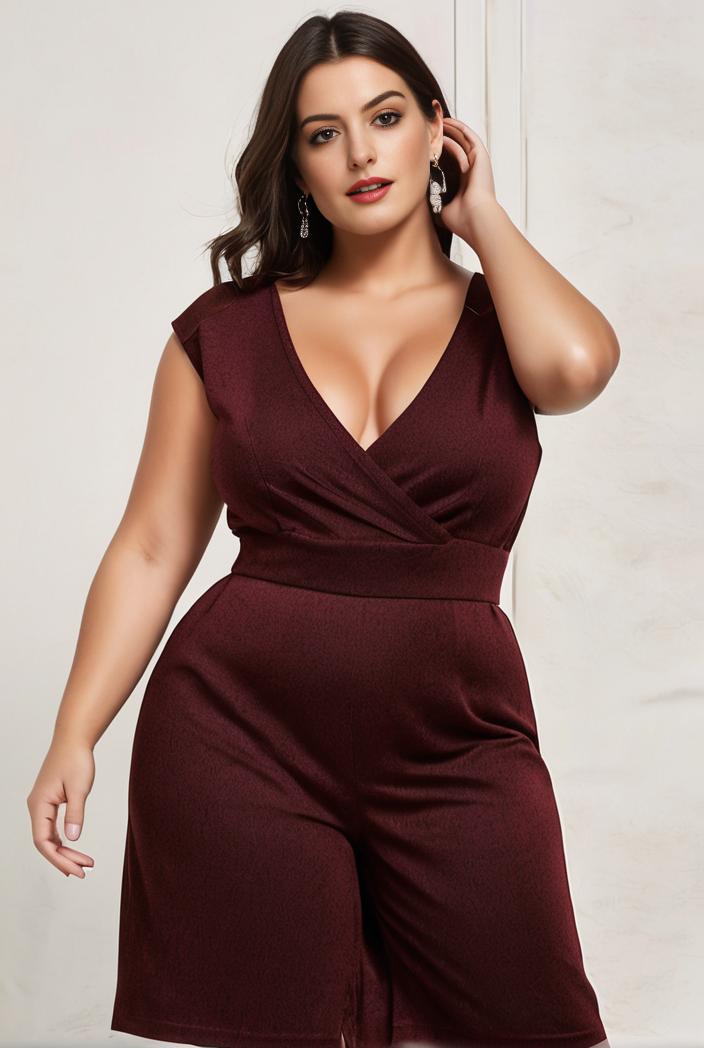 plus size shiny v neck side slit formal evening dress 126227