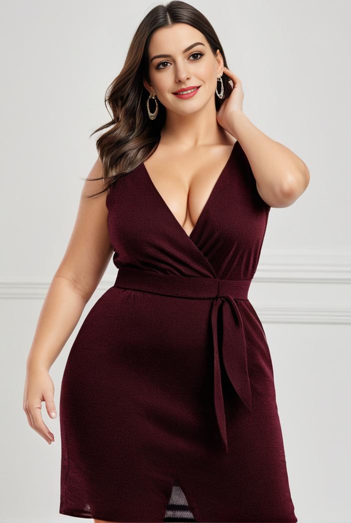 plus size shiny v neck side slit formal evening dress 126231