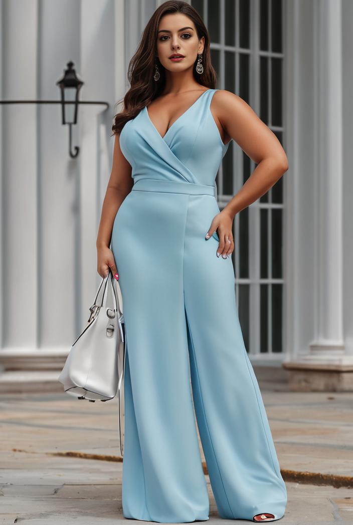 plus size shiny v neck side slit formal evening dress 126388