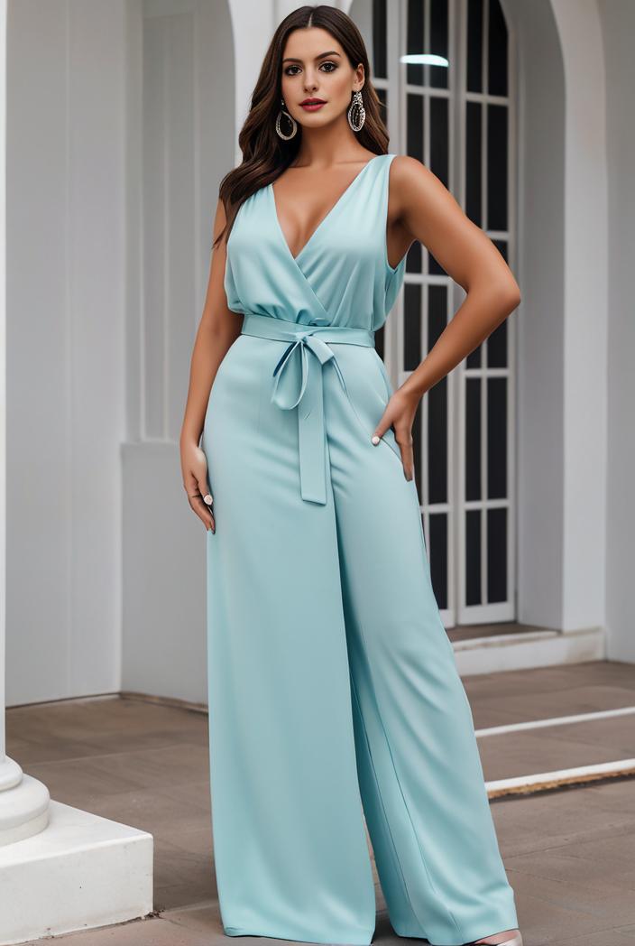 plus size shiny v neck side slit formal evening dress 126390