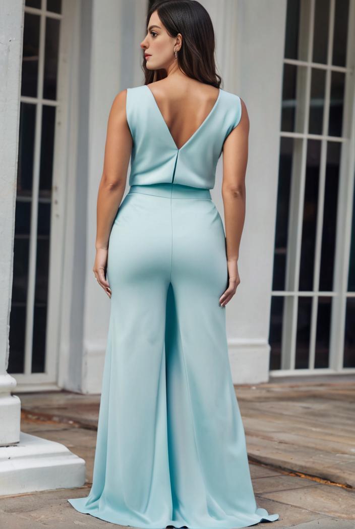 plus size shiny v neck side slit formal evening dress 126394