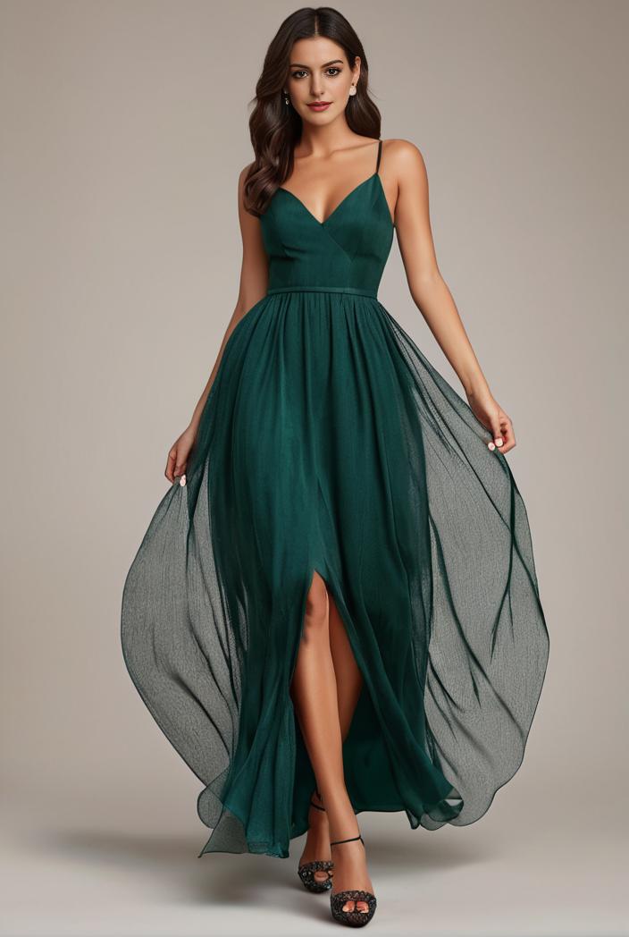 sequin bodice tulle high low evening dress with ribbon waist 128120