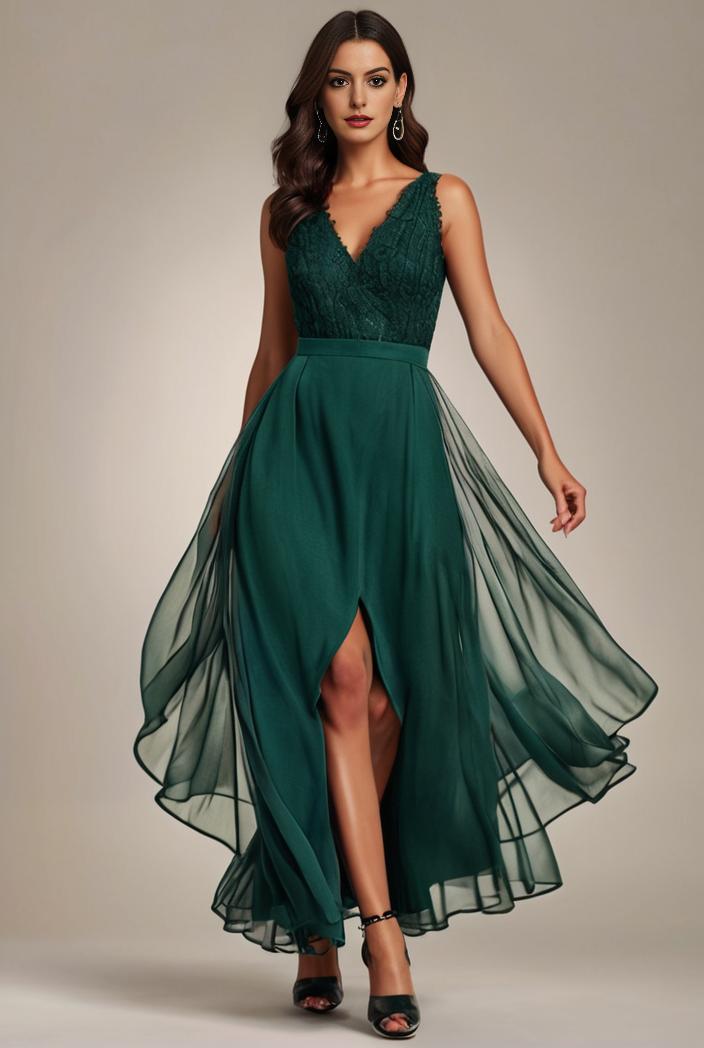 sequin bodice tulle high low evening dress with ribbon waist 128122