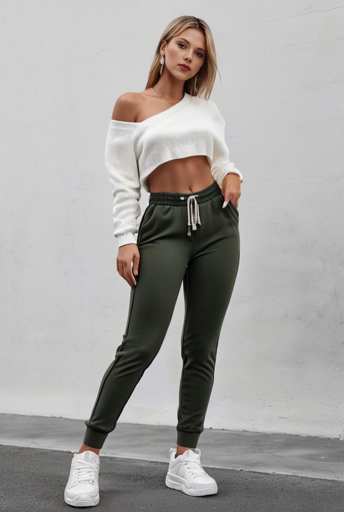 slim fit drawstring denim jeans with elastic waist for women 124590