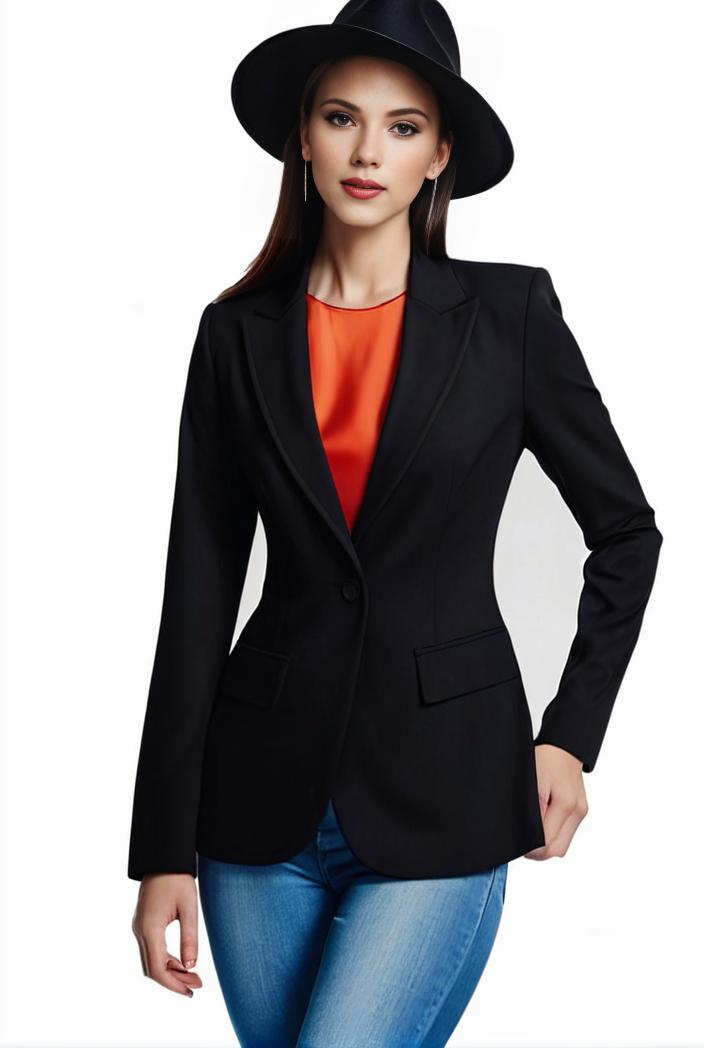 solid blazer with tie back and casual lapel long sleeve outerwear for women 124626