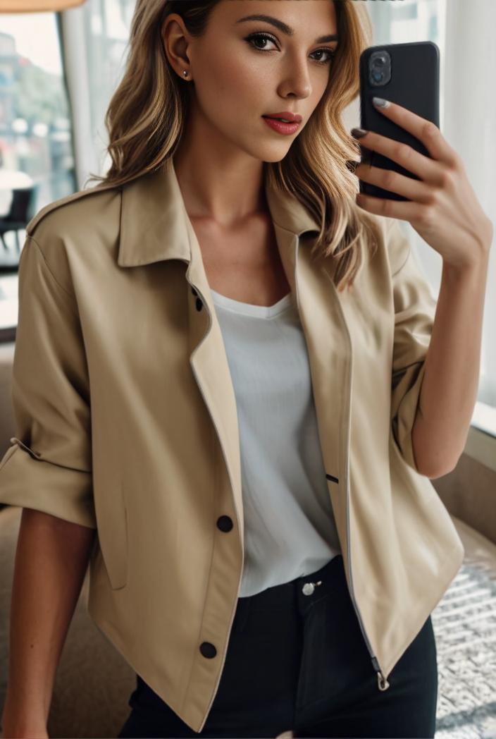 sophisticated split front blazer with long sleeves 125531