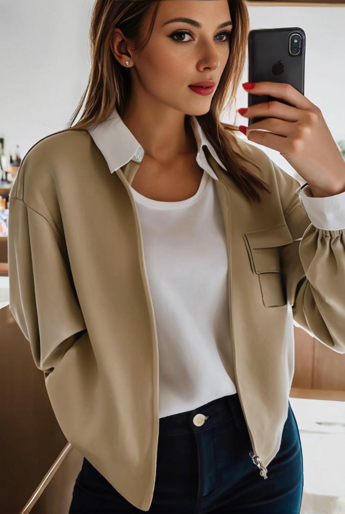 sophisticated split front blazer with long sleeves 125532