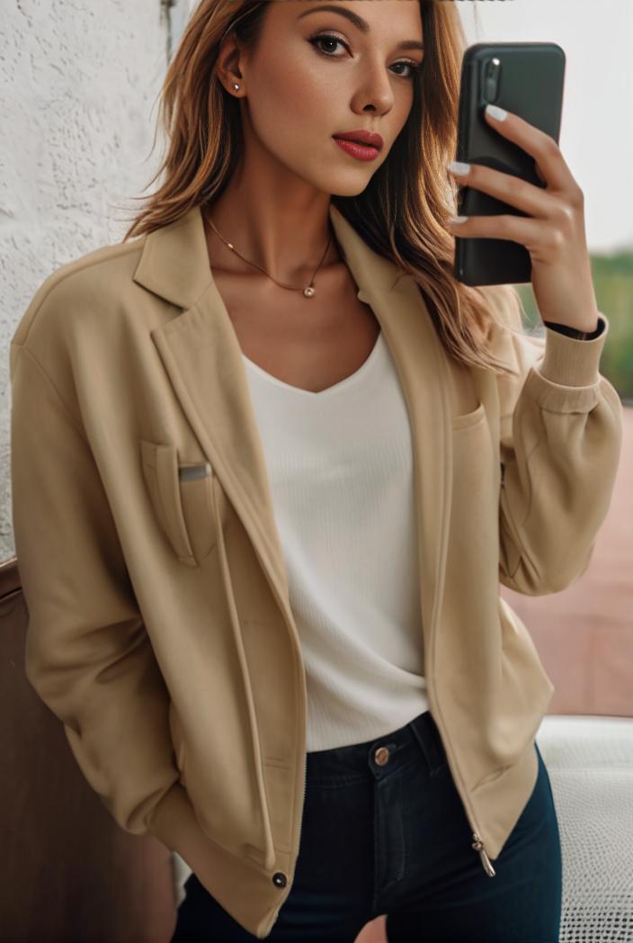 sophisticated split front blazer with long sleeves 125535