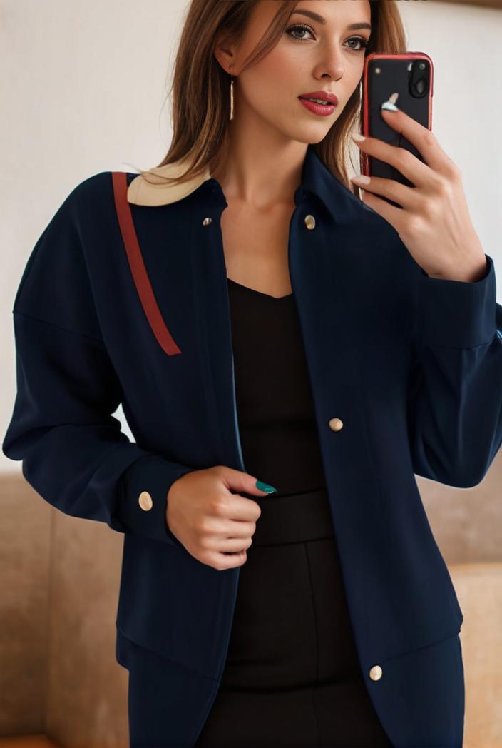 sophisticated split front blazer with long sleeves 125540