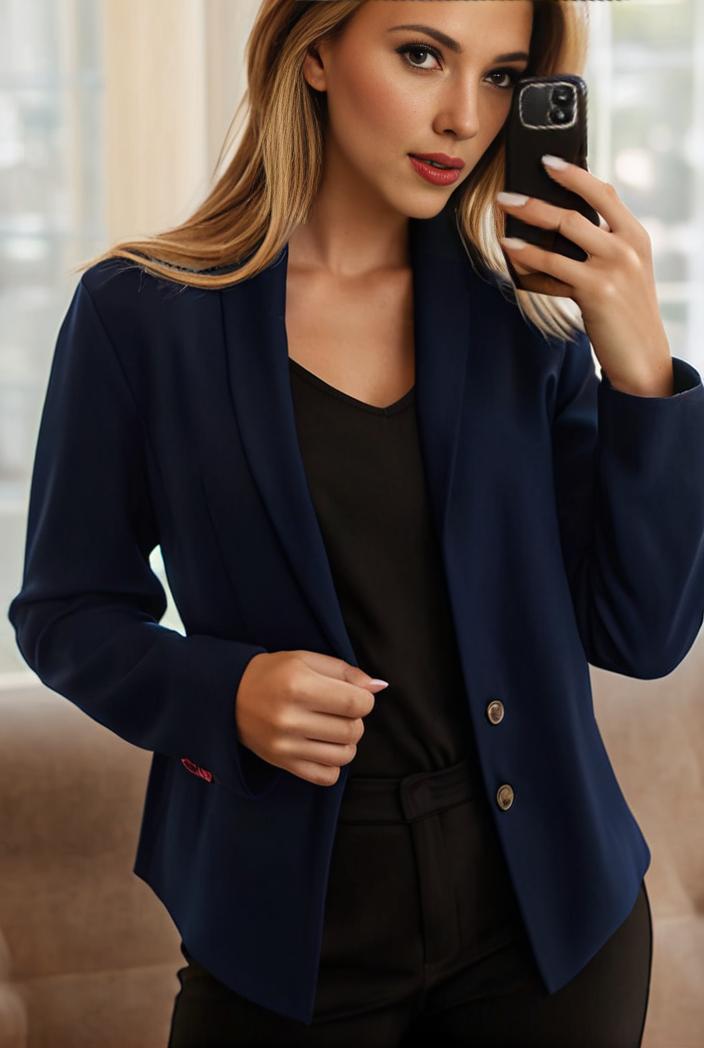 sophisticated split front blazer with long sleeves 125542