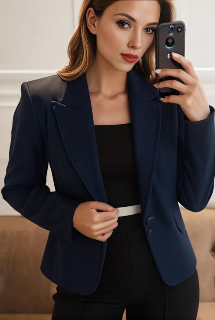 sophisticated split front blazer with long sleeves 125544