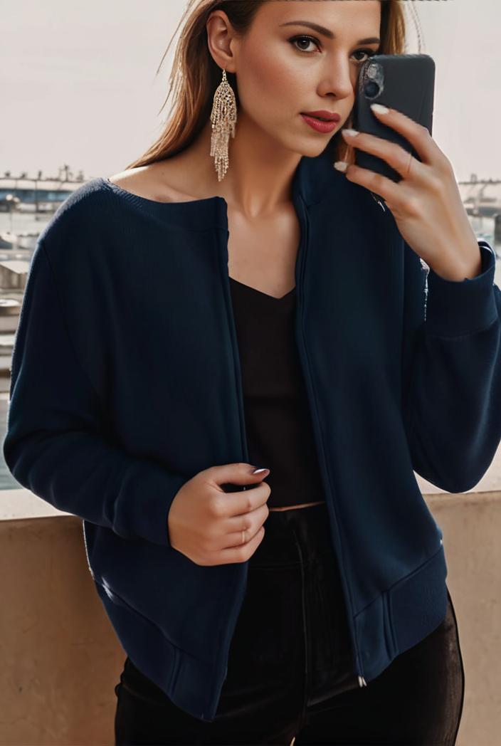 sophisticated split front blazer with long sleeves 125545