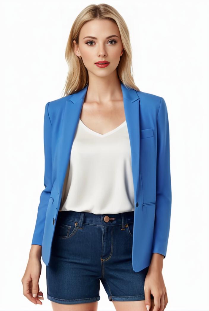 sophisticated split front blazer with long sleeves 125547