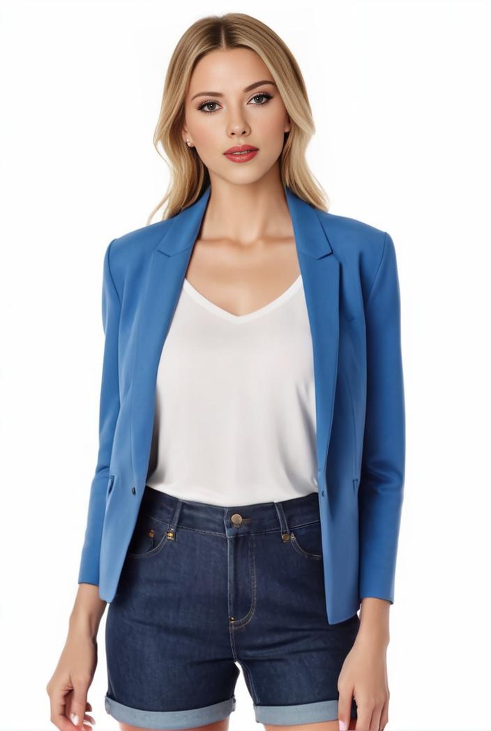 sophisticated split front blazer with long sleeves 125548