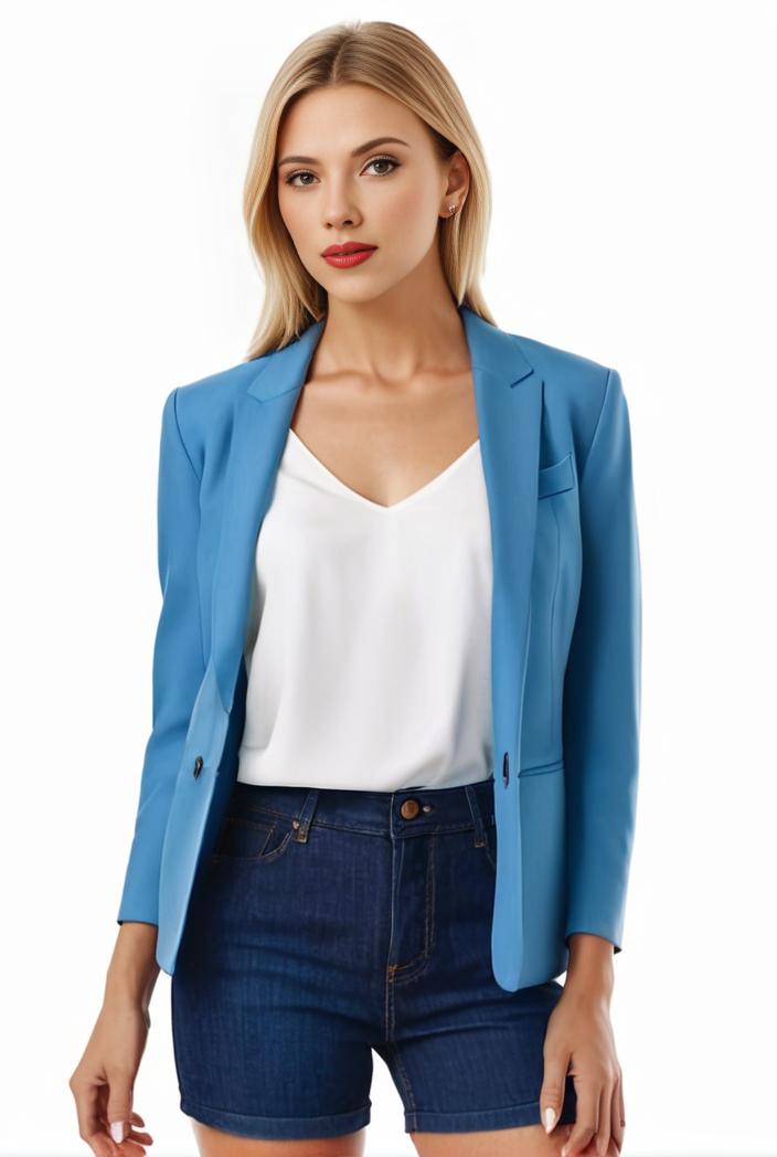 sophisticated split front blazer with long sleeves 125549