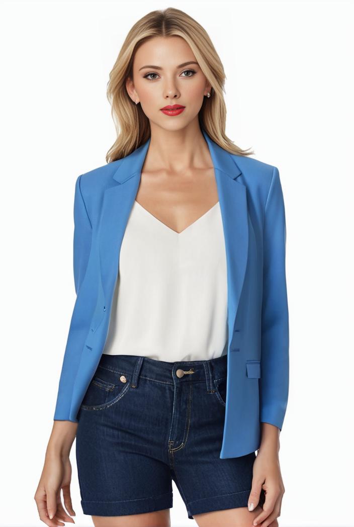 sophisticated split front blazer with long sleeves 125551