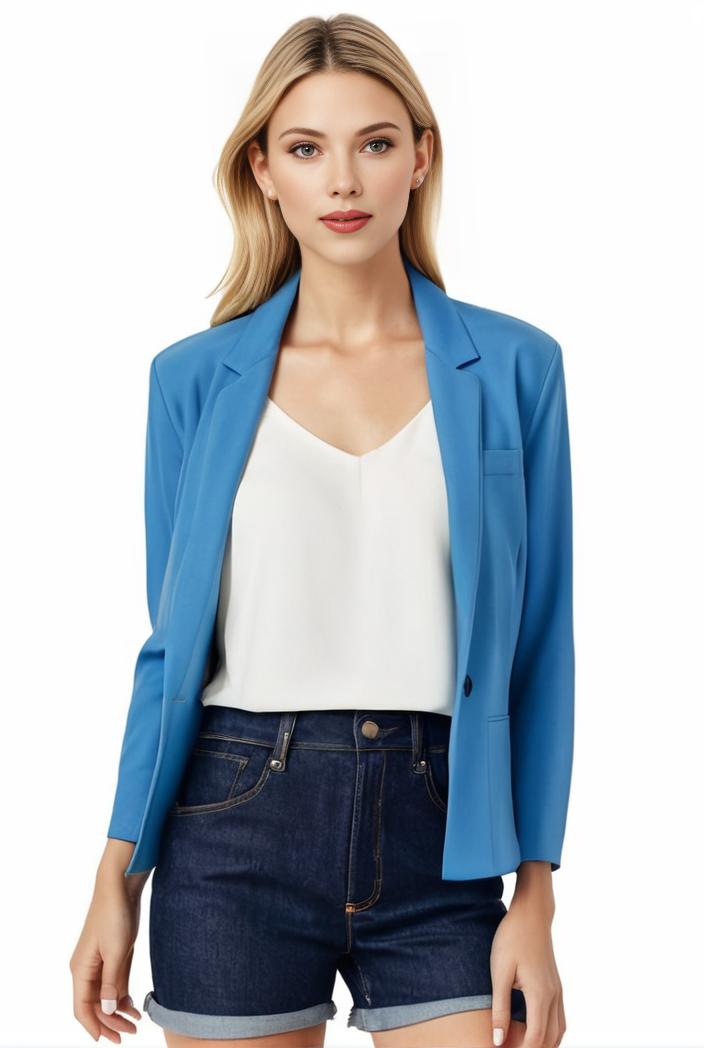 sophisticated split front blazer with long sleeves 125552