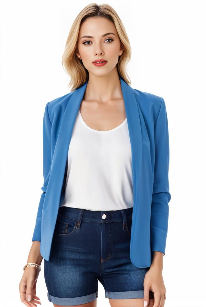sophisticated split front blazer with long sleeves 125553
