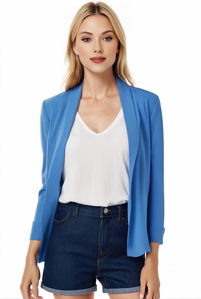 sophisticated split front blazer with long sleeves 125556