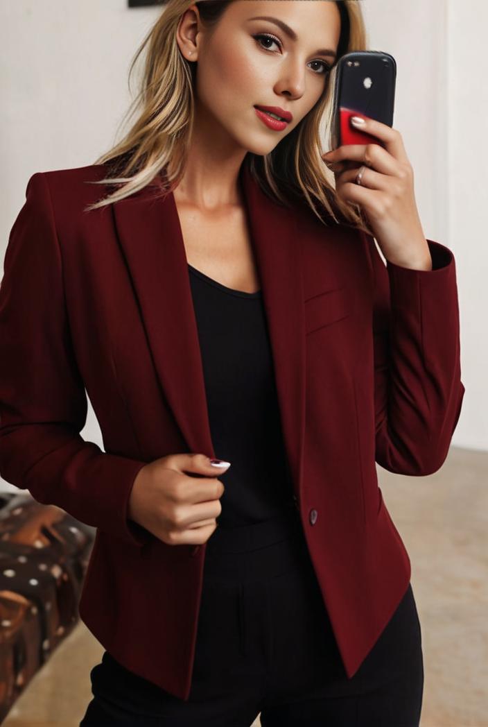 sophisticated split front blazer with long sleeves 125562