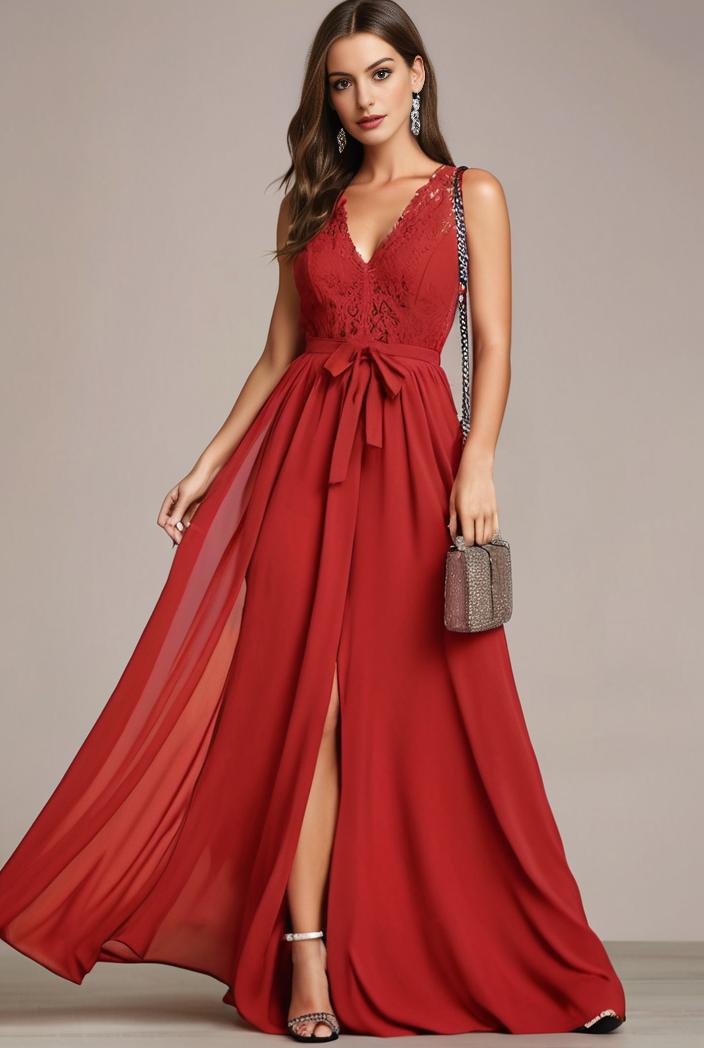 convertible chiffon lace open back spaghetti straps bridesmaid dress 134904