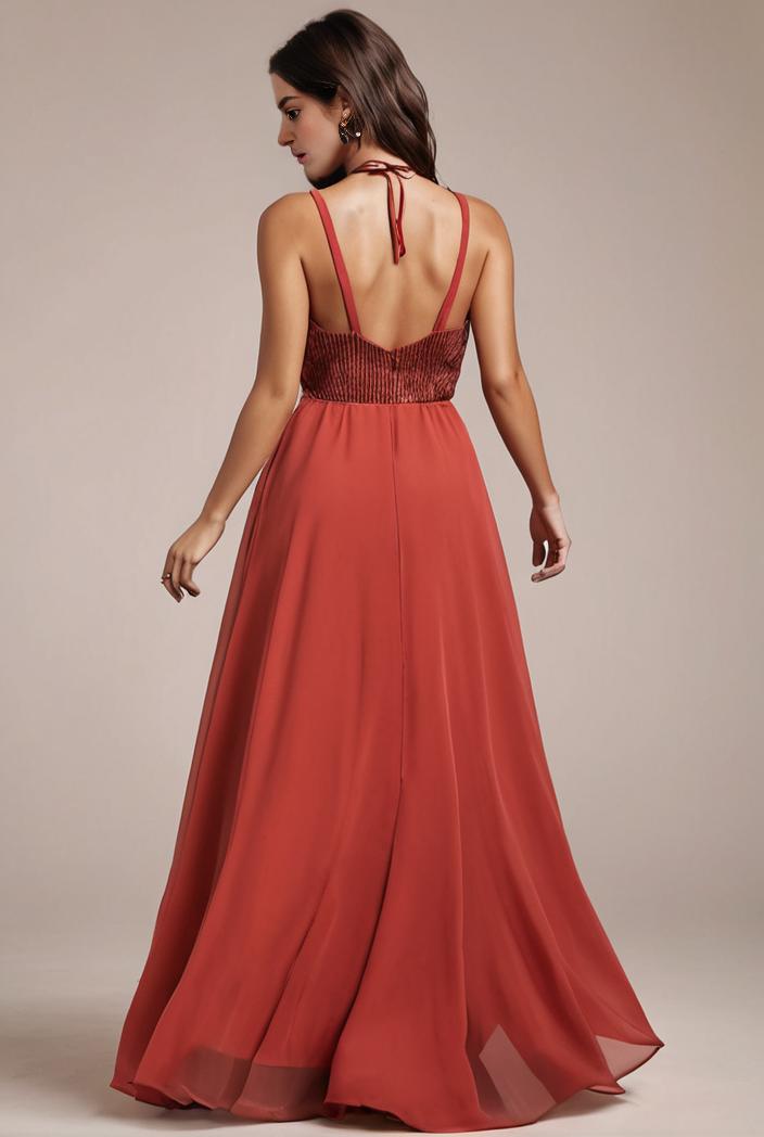 convertible chiffon lace open back spaghetti straps bridesmaid dress 134916