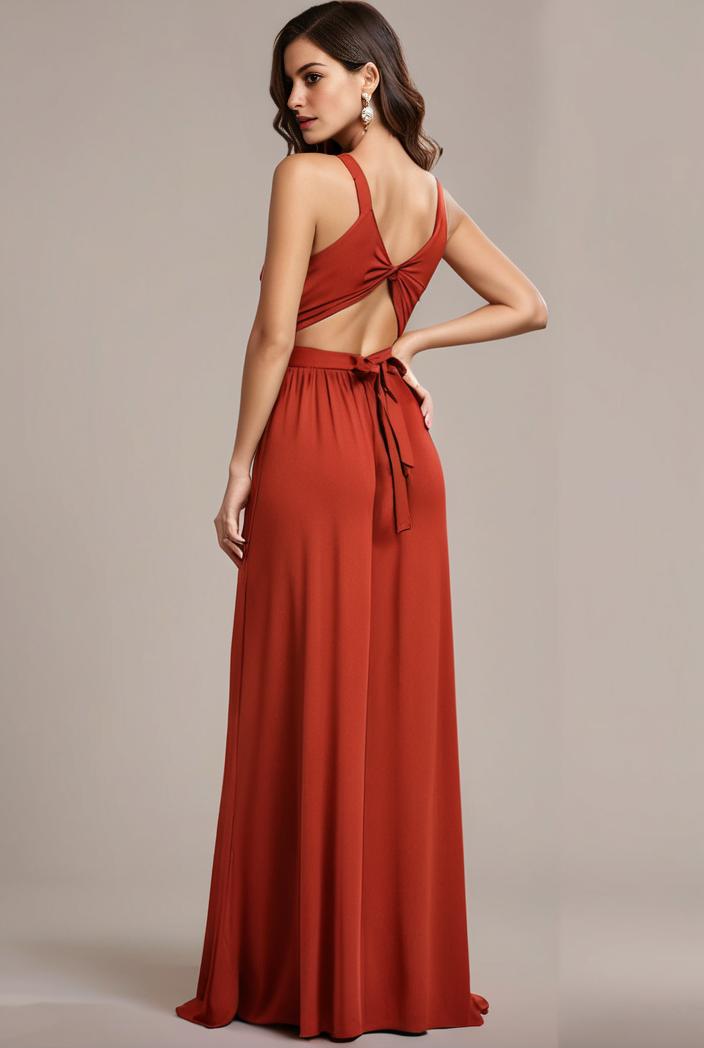 convertible chiffon lace open back spaghetti straps bridesmaid dress 134926