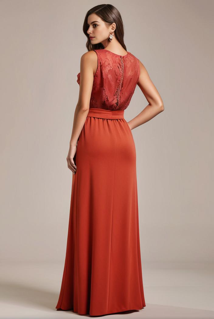 convertible chiffon lace open back spaghetti straps bridesmaid dress 134928