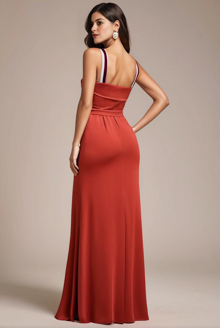 convertible chiffon lace open back spaghetti straps bridesmaid dress 134929