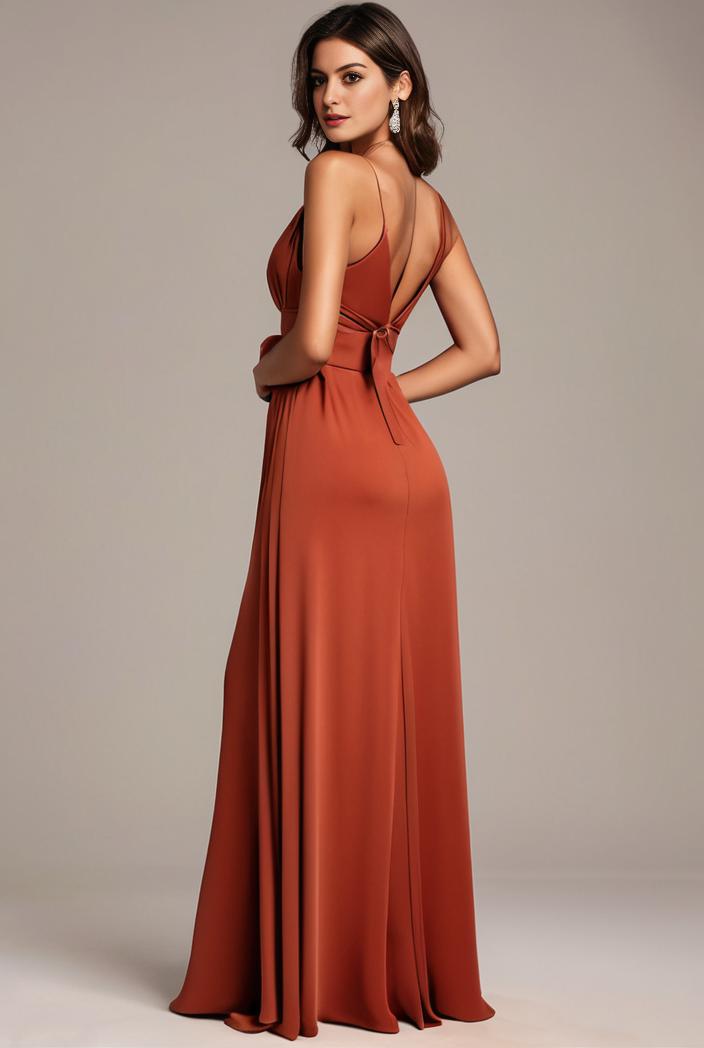 convertible chiffon lace open back spaghetti straps bridesmaid dress 134933