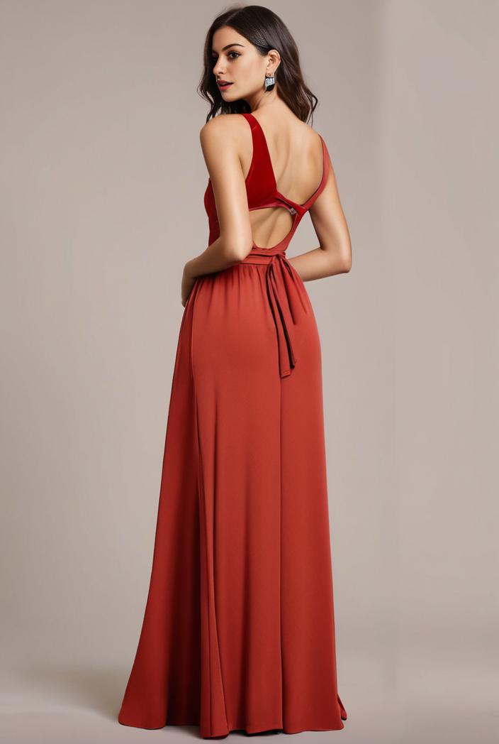 convertible chiffon lace open back spaghetti straps bridesmaid dress 134934