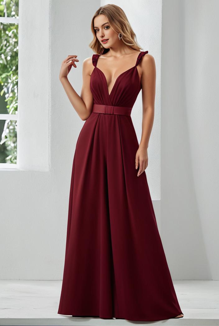 convertible chiffon lace open back spaghetti straps bridesmaid dress 134971