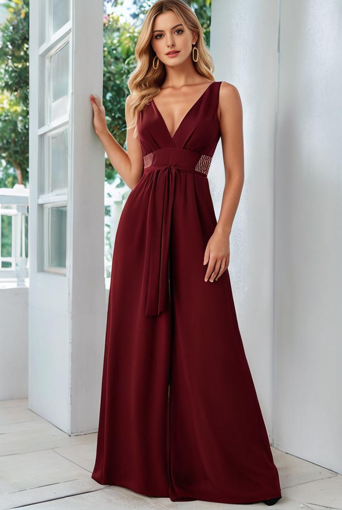 convertible chiffon lace open back spaghetti straps bridesmaid dress 134977