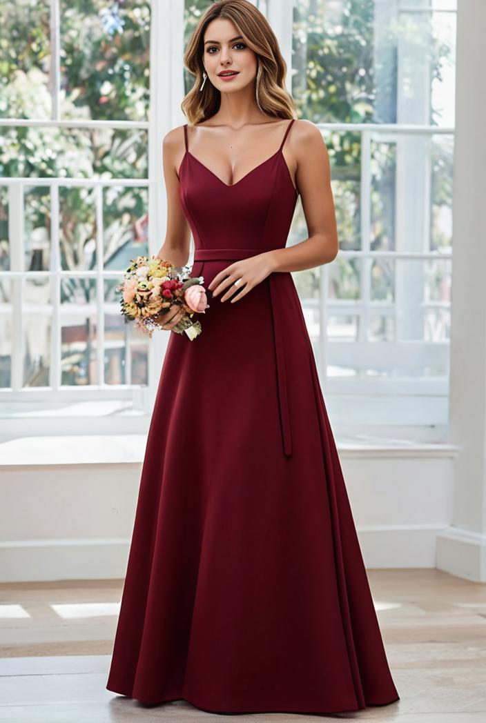 convertible chiffon lace open back spaghetti straps bridesmaid dress 134984