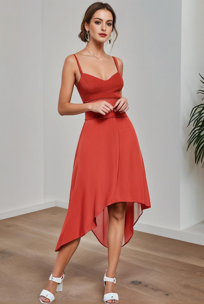deep v neck lace chiffon bridesmaid dress with asymmetrical hem 135514