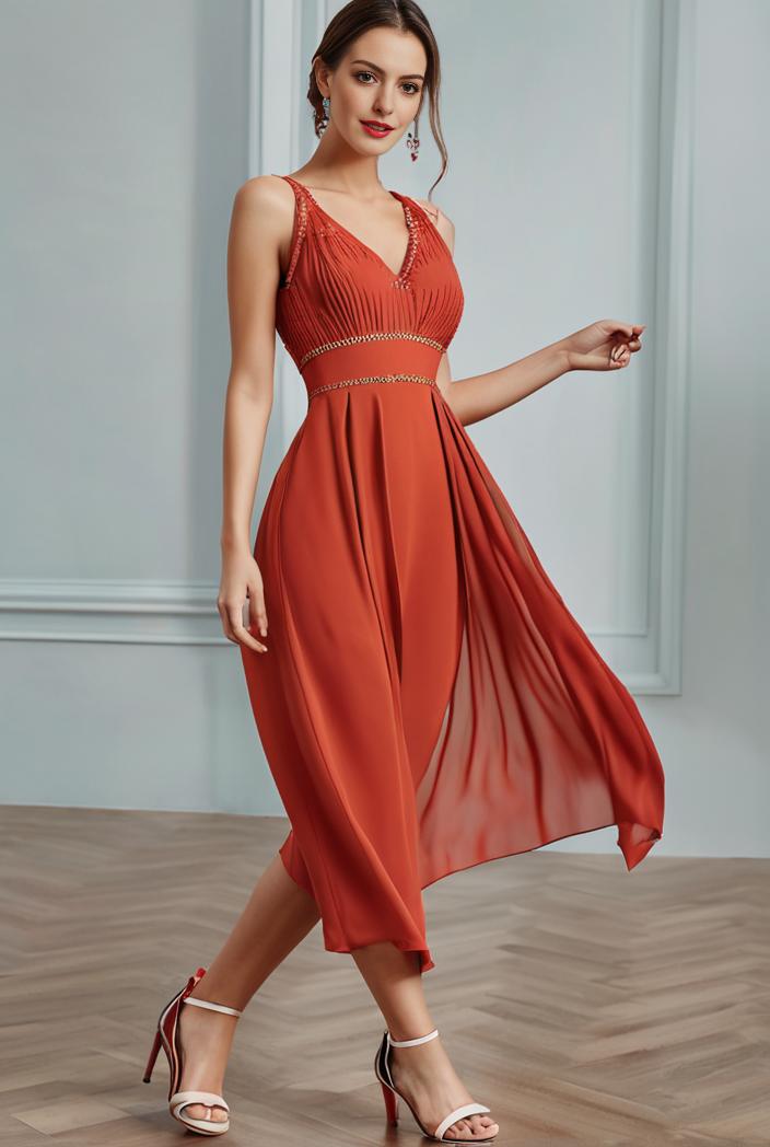 deep v neck lace chiffon bridesmaid dress with asymmetrical hem 135538