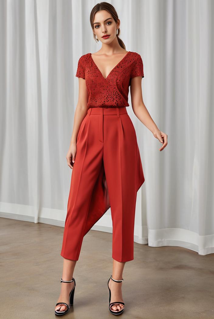deep v neck lace chiffon bridesmaid dress with asymmetrical hem 135545
