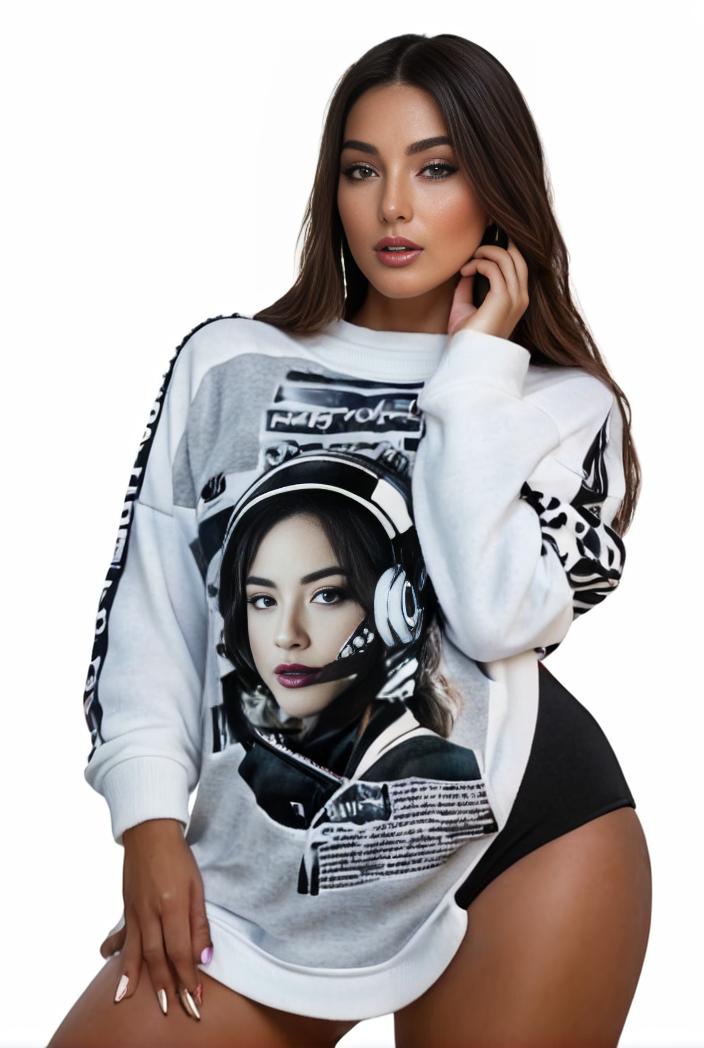 plus size casual sweatshirt women s plus graphic letter print long sleeve round neck slight stretch sweatshirt 100021