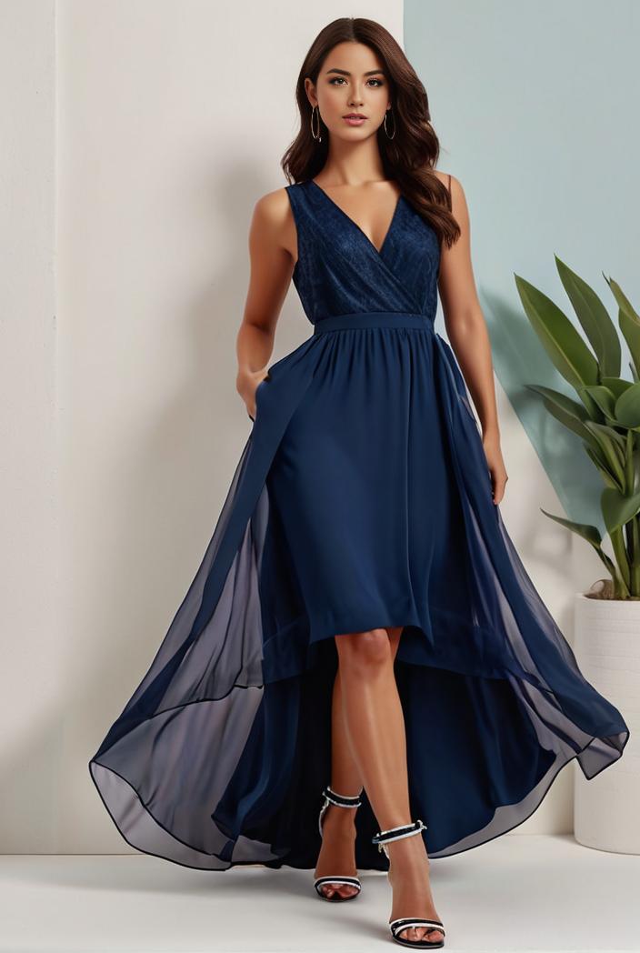 plus size sequin high low deep v neck tulle evening dresses 101990