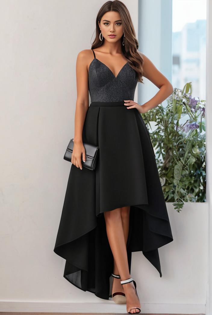 plus size sequin high low deep v neck tulle evening dresses 102000