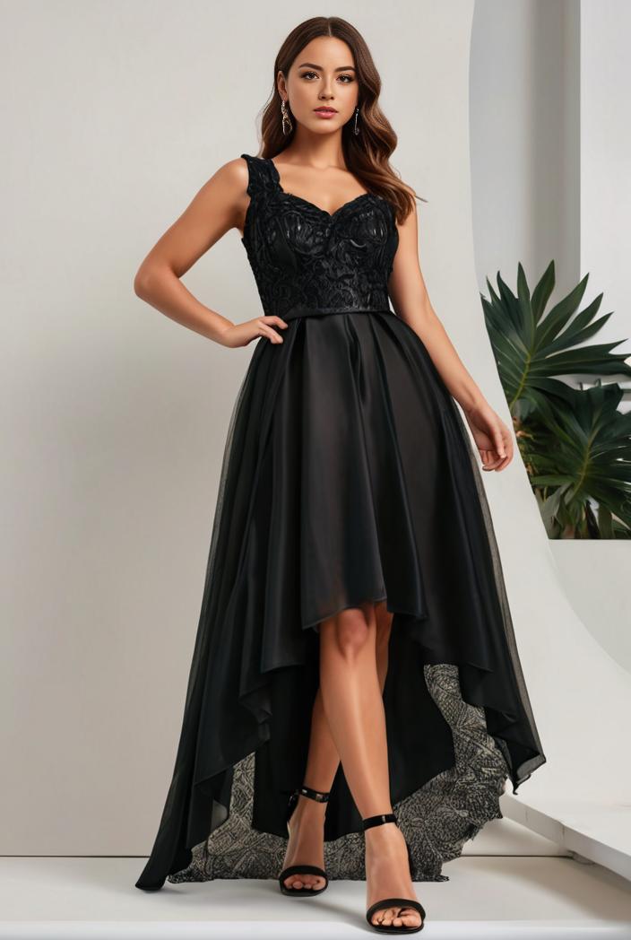 plus size sequin high low deep v neck tulle evening dresses 102010