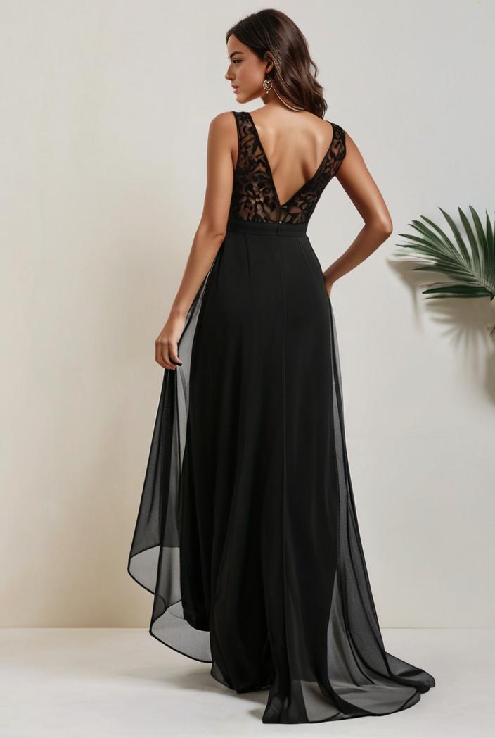 plus size sequin high low deep v neck tulle evening dresses 102025