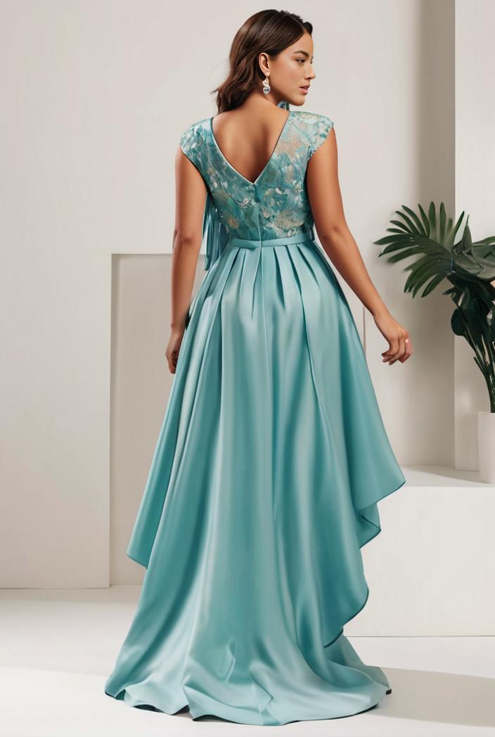 plus size sequin high low deep v neck tulle evening dresses 102034