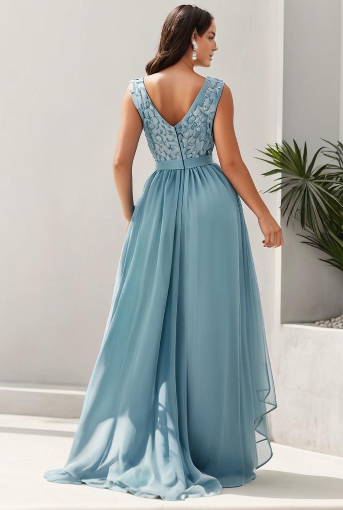 plus size sequin high low deep v neck tulle evening dresses 102037